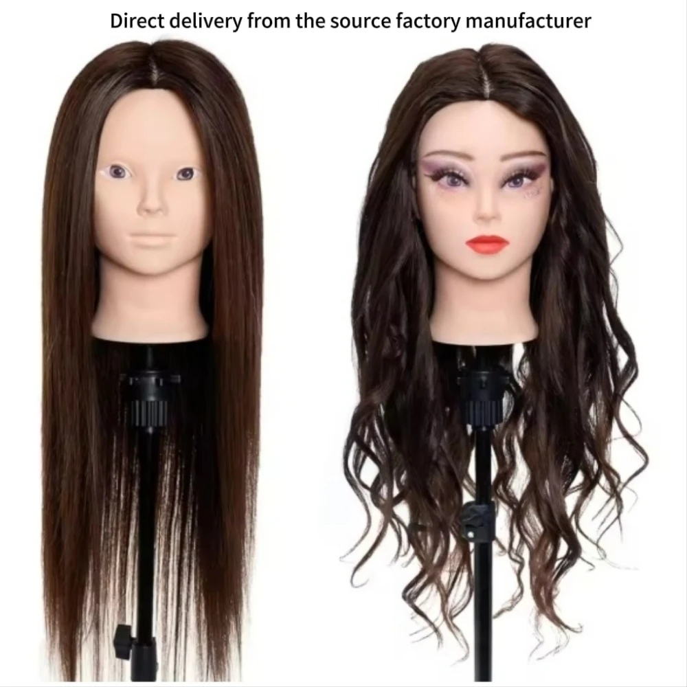 

Mannequin Head 80% Human Hair 22"Cosmetology Practice Mannequin Head with Hair Makeup Doll Head for Practice Braiding