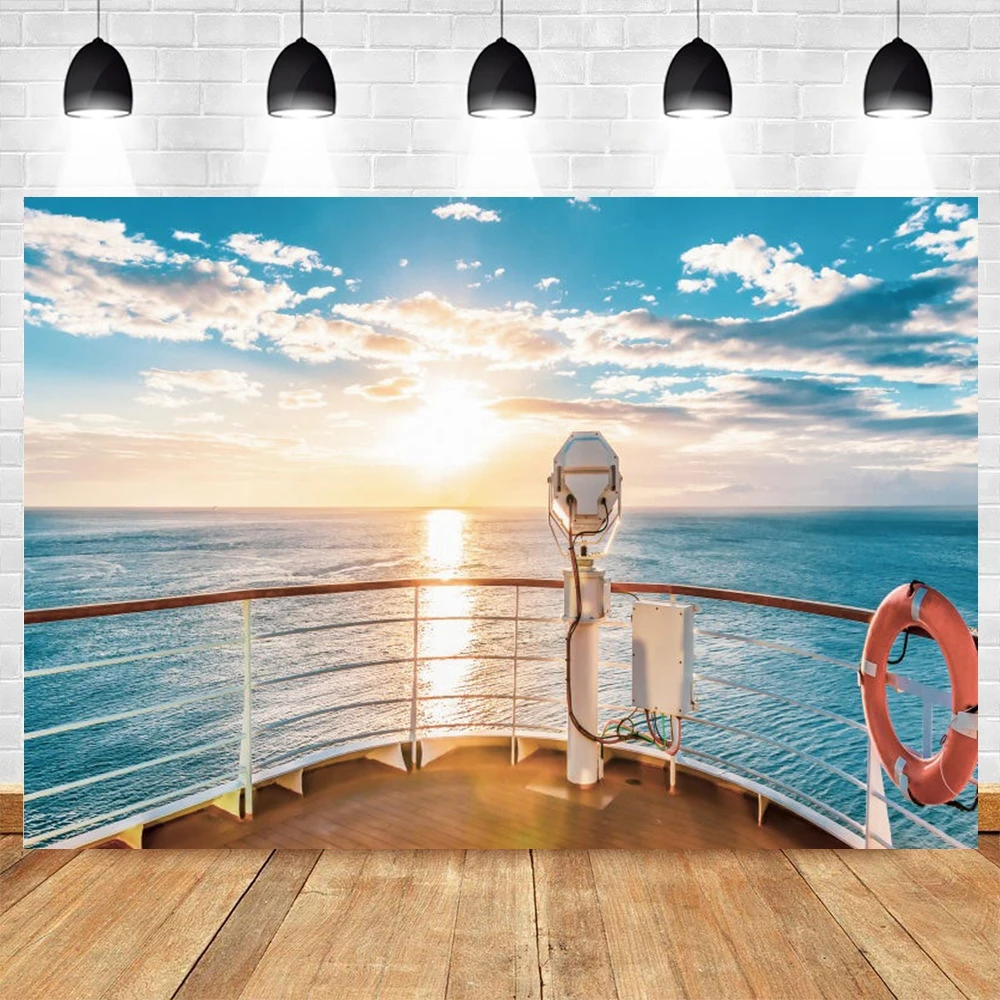 

Blue Sea Scenery Background For Photography Telescope Seaside Camera Photo Studio Backdrop Photozone Photophone Props