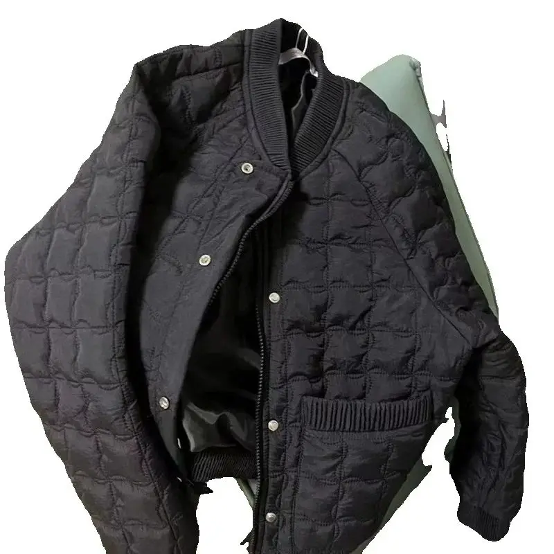 Coat Plaid Down Cotton-padded Clothes Women's Clothing 2025 Winter New Female Temperament Loose Jacket Splicing Joker Overwear