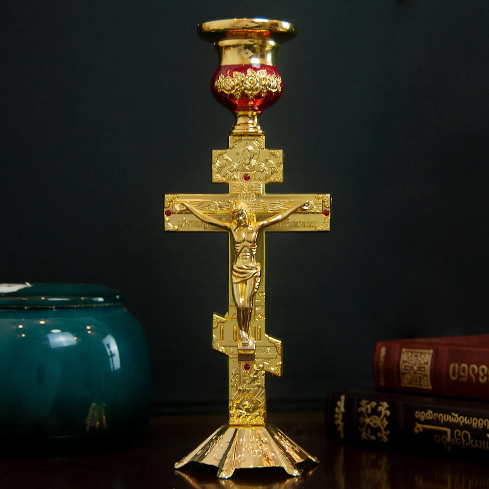 Imagem -05 - Castiçal de Metal para Igreja Home Table Candlestick Jesus Ortodoxo Decorativo