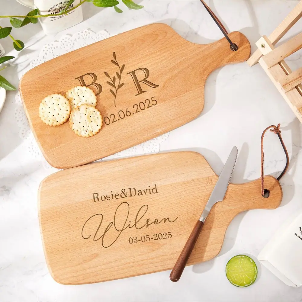 Custom Engraved Wooden Chopping Board, Logo Cutting Board, Engagement Gifts, Kitchen Board, Anniversary Gift, Wedding Gift