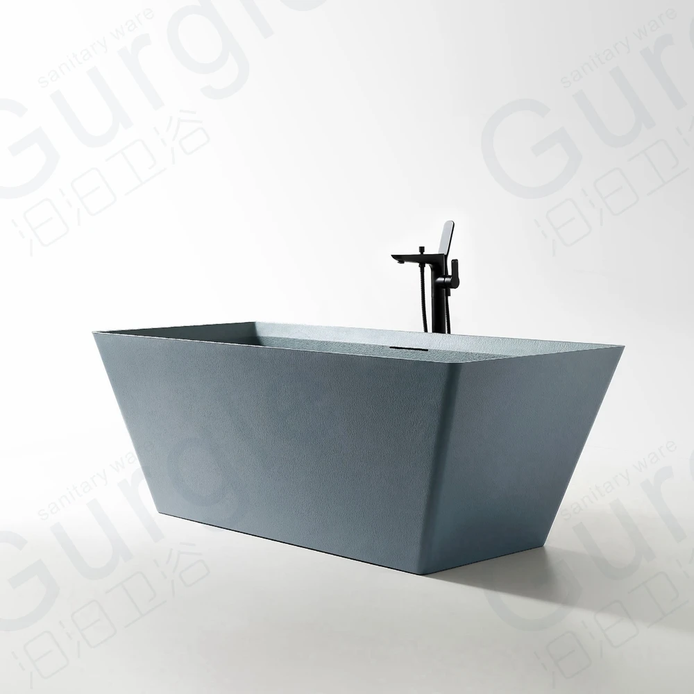 

Hot Sell Luxury Whirlpool Soaking Bath Tub Size Freestanding Comfortable Artificial Stone Bathtub for Hotel Bathroom