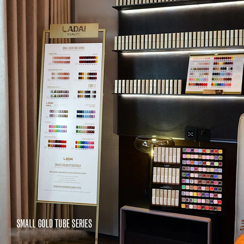 

Hot Sale New Ladai Gel Color Set 120 Nail Polish Set 12ml Distribution Large Display Board High-end Nail Gel Factory Wholesale