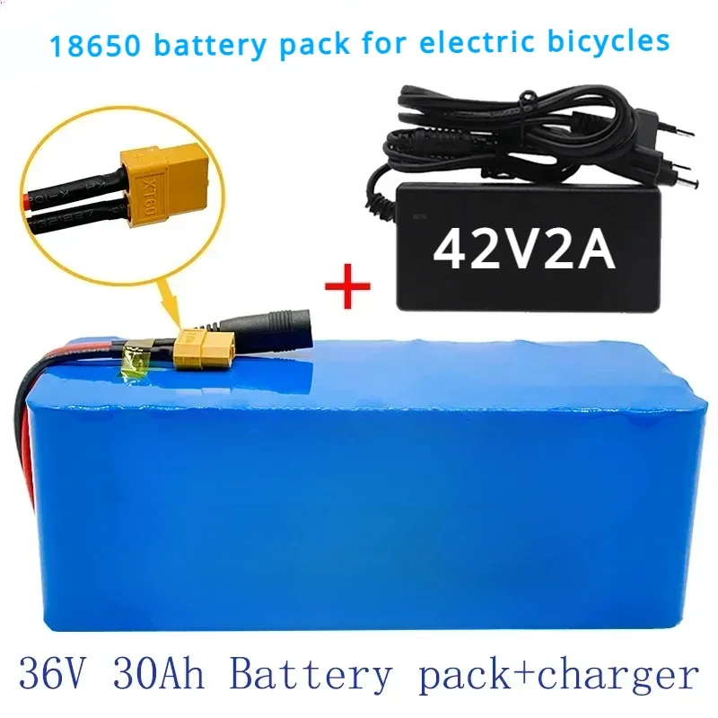 

36V 10S4P 30Ah battery pack 500W high power battery 42V 30000mAh Ebike electric bicycle BMS 42v battery with xt60 plug+charger