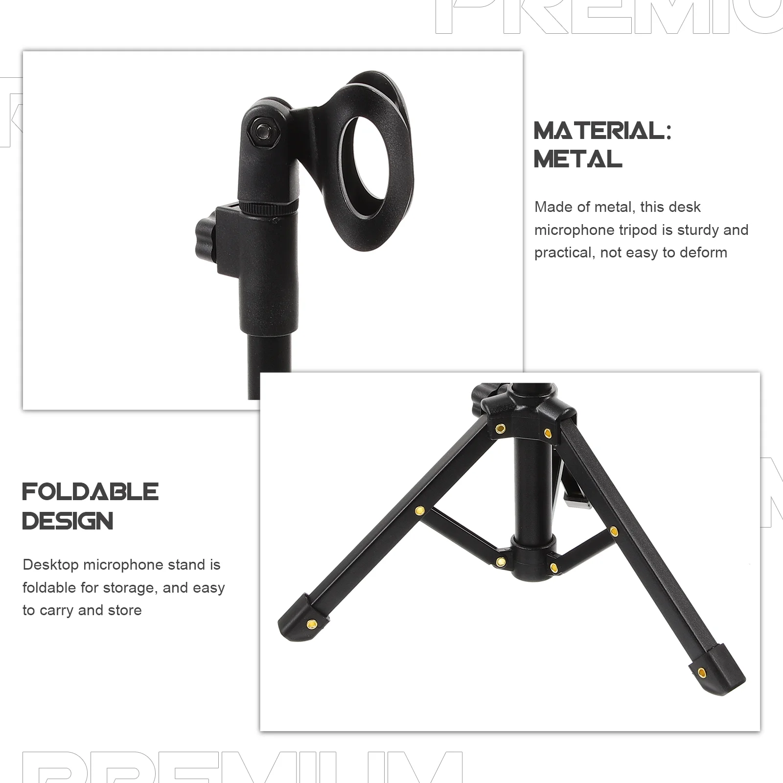 Table Mic Stand Microphone Support Desktop Floor Podcast Retractable Telescopic Holder