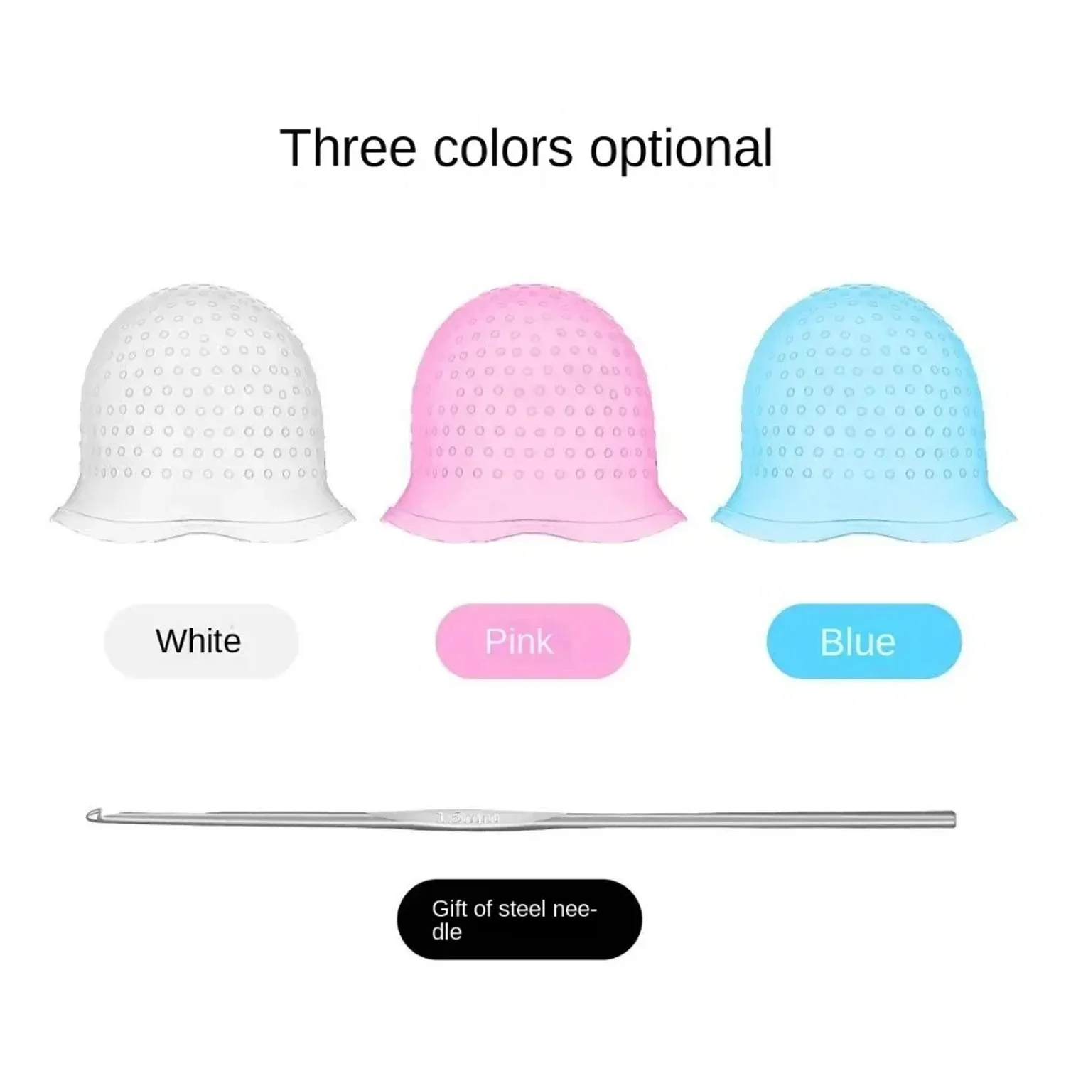 Reusable Silicone Hair Staining Cap Multicolor Hair Coloring Dye Cap with Hook Silicone Hair Coloring Cap for Home Salon