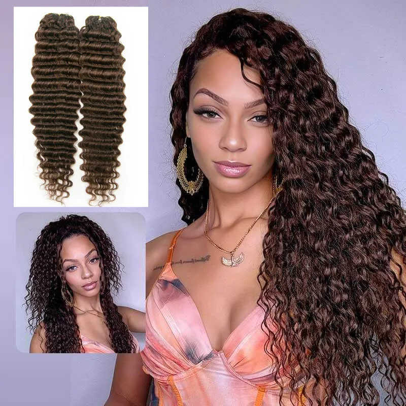 

Волосы для плетения крючком Miracle Knots Deep Wave, натуральные, невидимые, без узлов, для женщин, цвет шоколадно-коричневый.