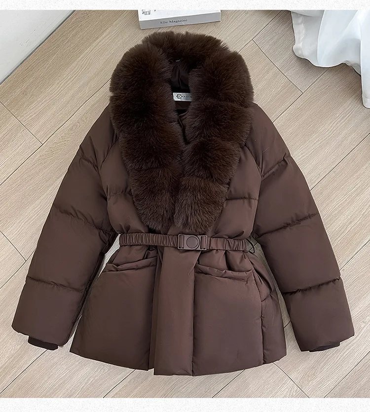 Women Parkas Coats Solid Jackets Mid Length Zipper Pocket Turn Down Collar Long Sleeves Cinched Waist Casual 2026 Autumn Winter