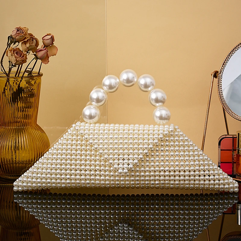 حقيبة عشاء عصرية جميلة مطرزة بالخرز مجوفة بكتف واحد عبر الجسم حقيبة صغيرة كبيرة لحقيبة هدايا كبار السن للنساء #2