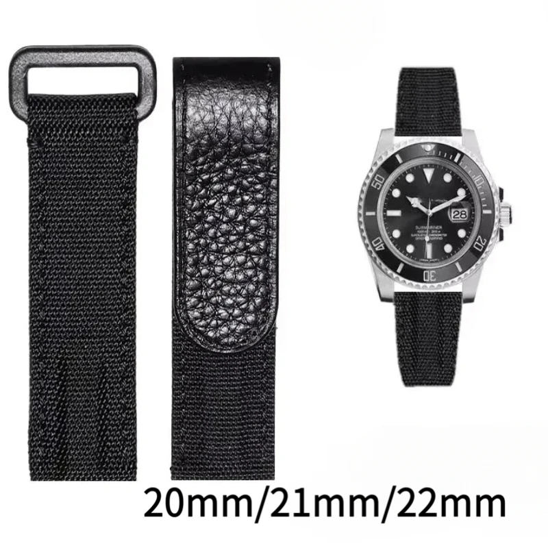 Высокое качество Rolex нейлоновый ремешок для часов Tudor/Omega/Rolex Daytona Water Ghost Joint нейлоновый холст ремешки для часов браслет 20 мм 22 мм 21 мм