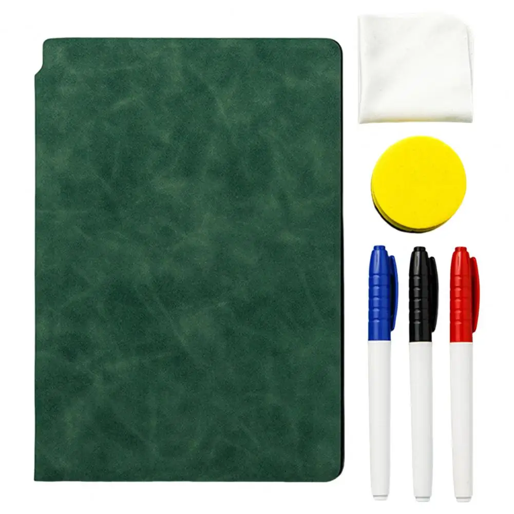 1 Set Great Writing Whiteboard  Double Side Eco-friendly Message Board  Portable A5 Whiteboard Notebook with Sponge