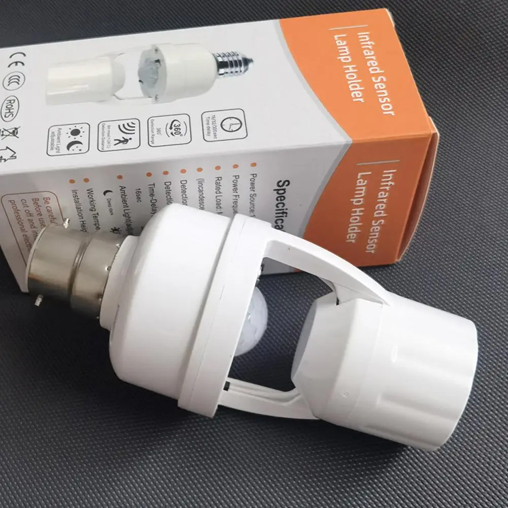

Motion Sensor Light Socket E26 Screw Bulb Adapter Adjustable Auto On/Off Night Light Control For Basement Storage Room Gara V3A7