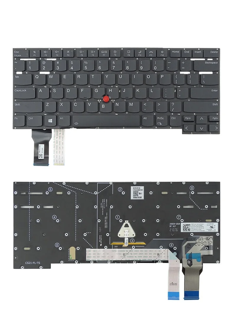 Imagem -05 - Teclado Portátil Retroiluminado para Lenovo Thinkpad T14s Gen2 p1 x1 Eremita Extremo ° Eua Reino Unido sp de ru fr kr jp SA ti 2023