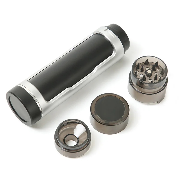 Manul Herbal Grinder for Smoking Plastic Filler Pre Rolled Dry Herb Grinder Cone Tube Case Double Black Silver