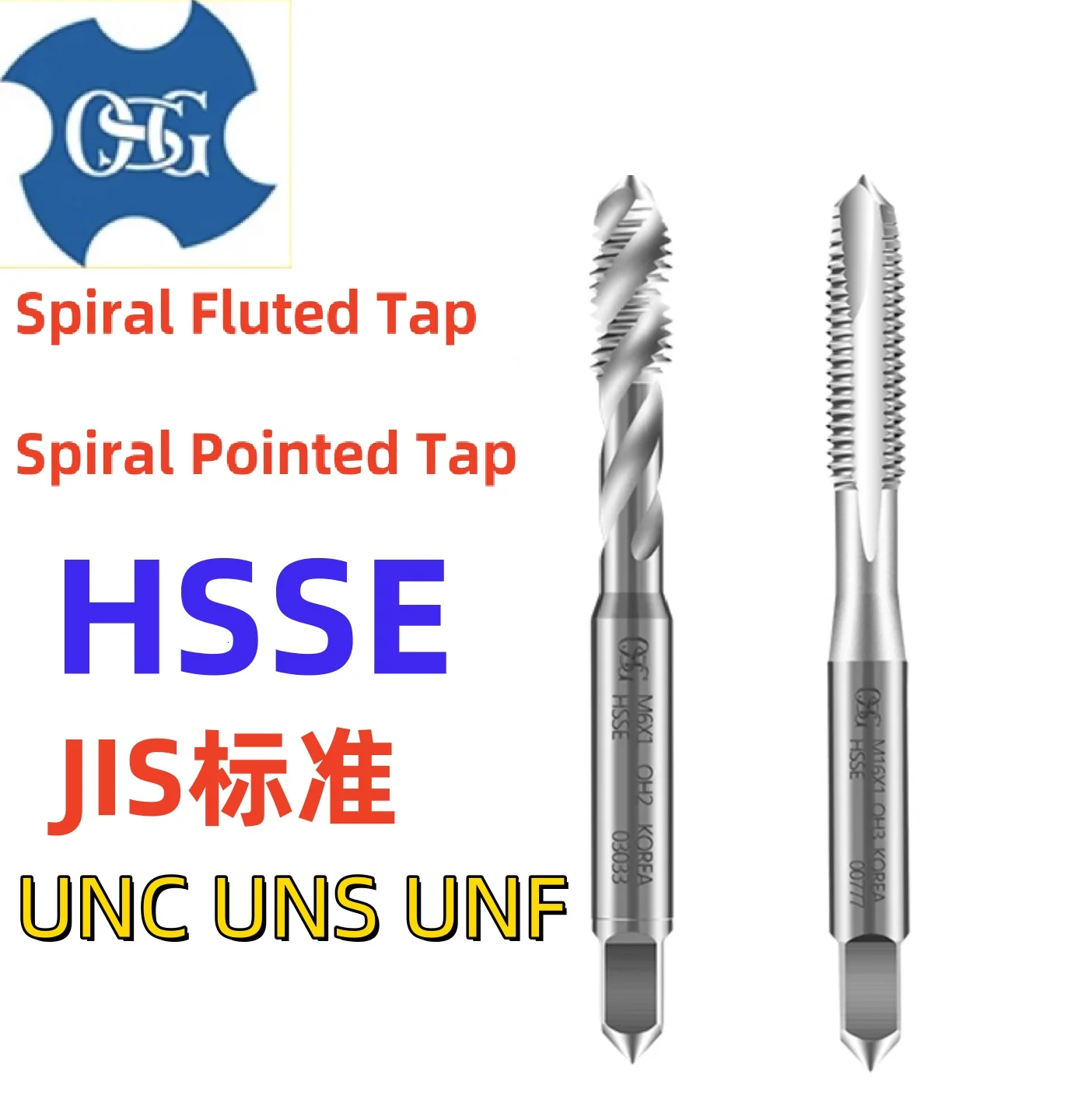 

1PCS HSSE American Fine UNF UNS UNEF1/4 3/4 5/16 3/8 5/8 1/2 Spiral Flute Spiral Flute Pointed Tap NanoCoated Machine Screw Tap