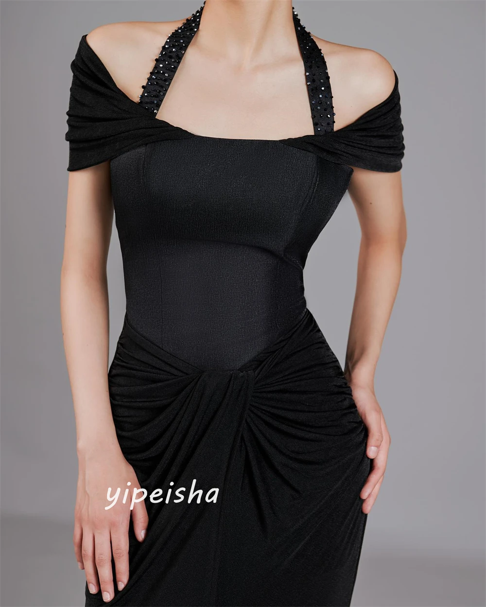 Customized Jiayigong     s Pleat Birthday A-line Halter Bespoke Occasion Gown Midi es