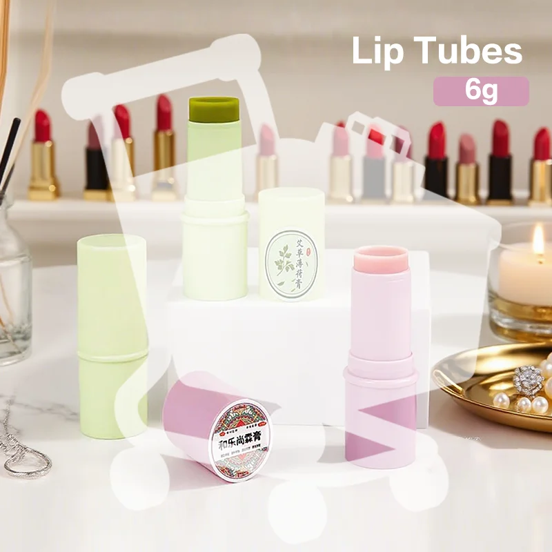 5PC 6g Candy Color Empty Refillable Lipstick Tube Lip Balm Container Empty Cosmetic Container Lotion Container Travel Bottle