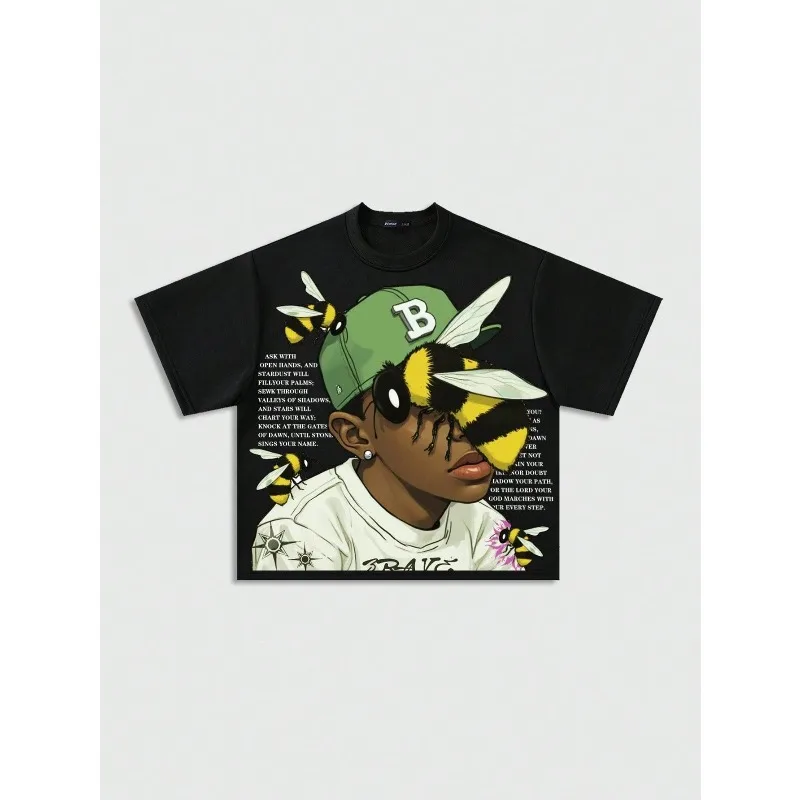 حذاء رجالي فضفاض، قصير، مطبوع بتصميم كتف منسدل، مريح ومريح لجميع المواسم ملابس الشارع #1