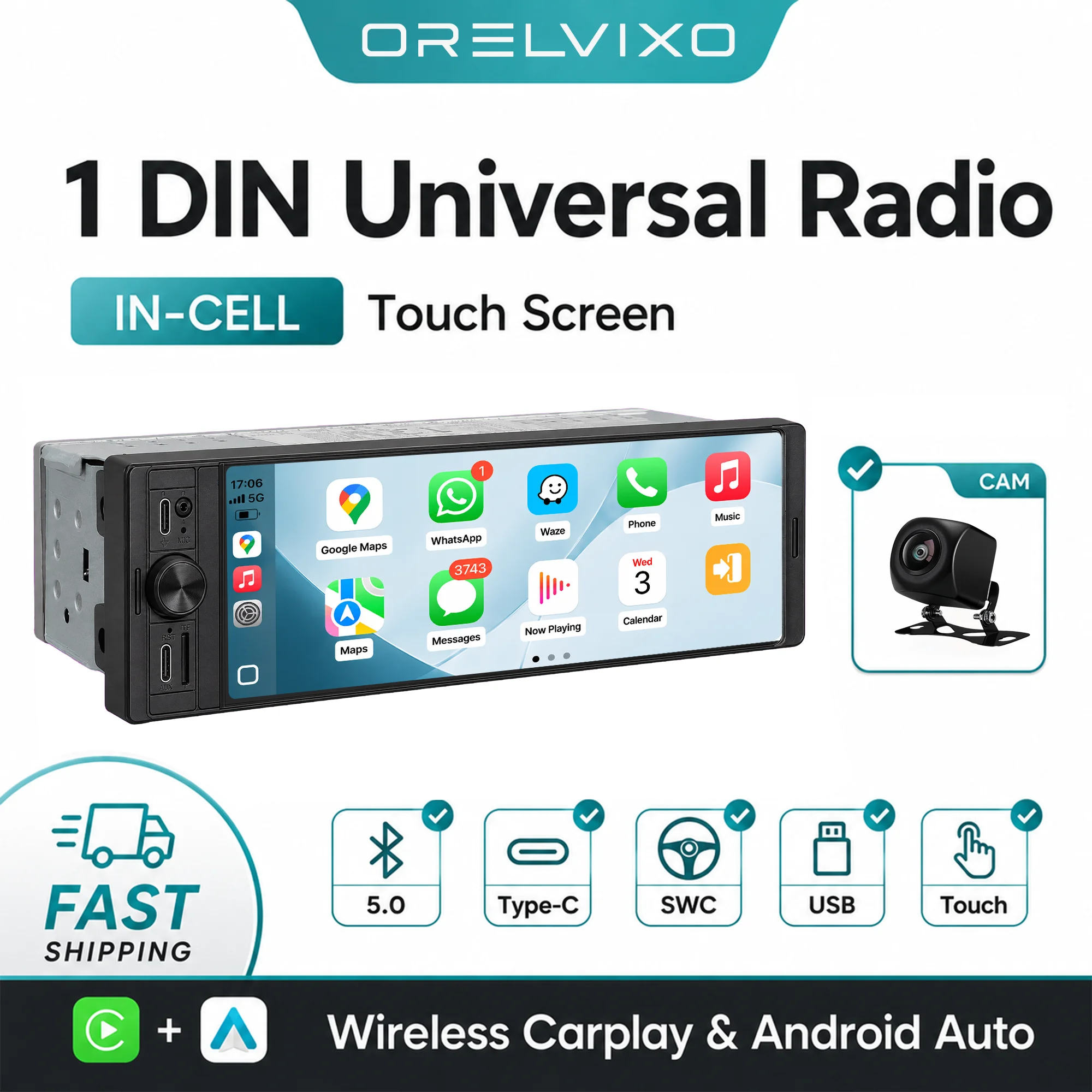 1 DIN Car Radio 6.36