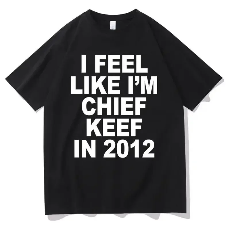 Oversized 2012 Chief Keef Graphic Print T-Shirt - Funny Rap Meme, Unisex Streetwear, Casual Shortsleeve Top, Halloween Hip Hop Tee