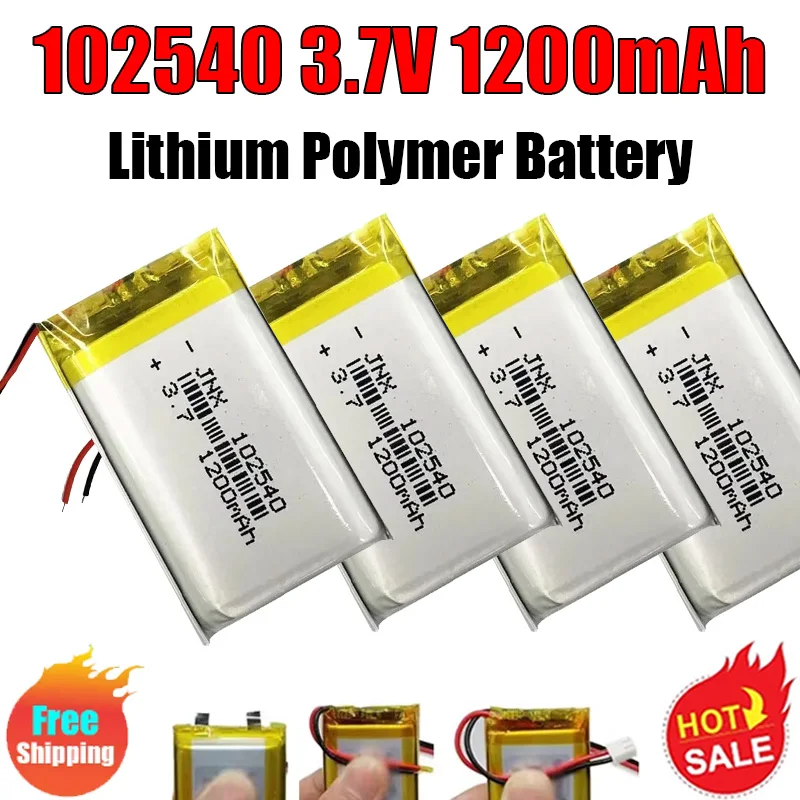 Lipo 3.7V 102540 Lithium Battery 1200mAh Polymer Batteries for Gps Locator Mp3/Mp4 Medical Beauty Equipment Rechargeable Cell