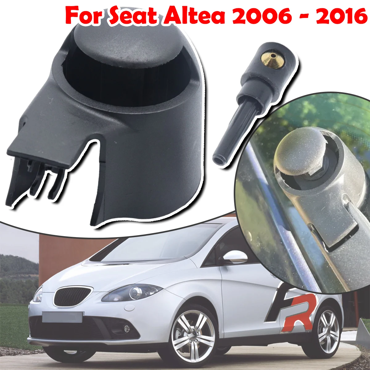 

Car Rear Windshield Window Wiper Arm Rocker Bolt Cover Cap Washer Jet Nozzle Accessories For Seat Altea 2006 2007 2008 - 2016