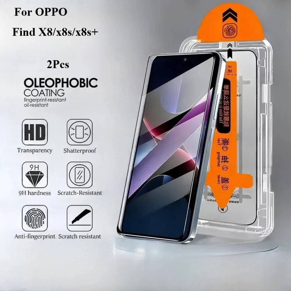 

2 шт., простая установка закаленного стекла для OPPO Find X8 X8S Plus, пылезащитная пленка для экрана для OPPO FInd X8S + стекло премиум-класса