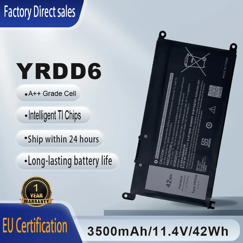 

Новый аккумулятор для ноутбука YRDD6 для Dell Vostro 3491 3591 3490 3590 3501 Inspiron 5481 5482 5485 5491 5591 5485 5585 5480 YRDD6