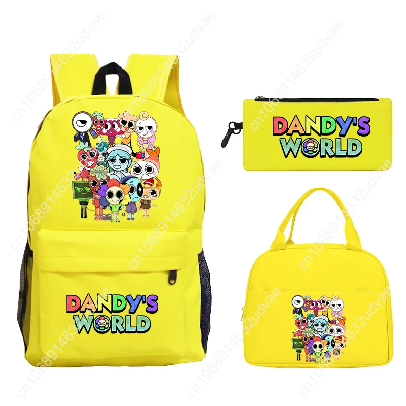 Dandy's World Print Backpack With Lunch Bag Pencil Case Cartoon School Bags for Boys Girls School Bags Set Best Gifts 3Pcs Set