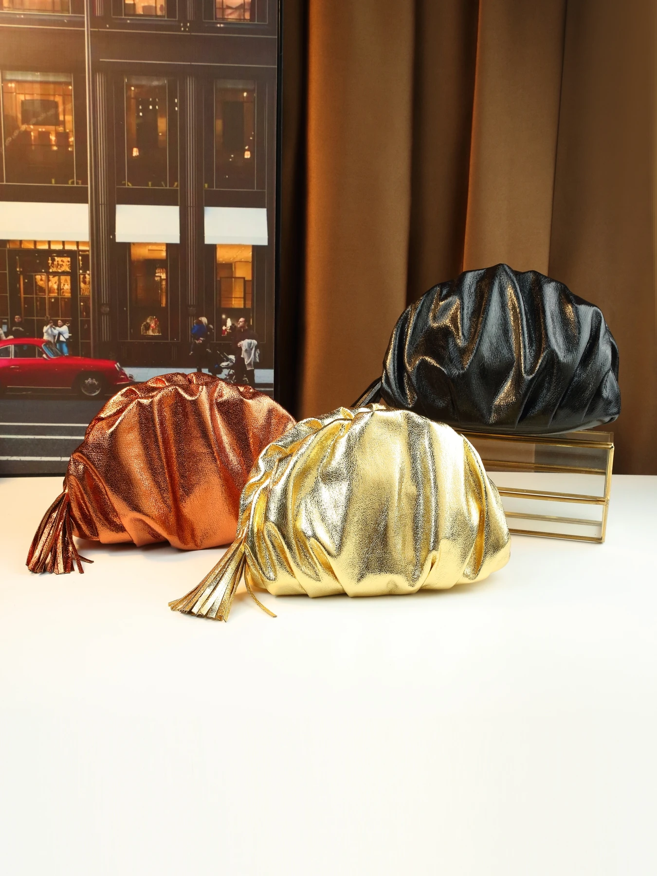 

Модная высококачественная однотонная плиссированная сумка-облако, женская сумка через плечо