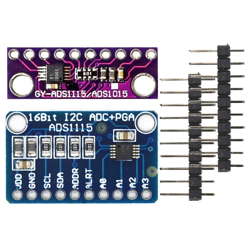 ADS1115 16 Bit I2C Module Precision ADC 4 Channel Development Board Pro Gain Amplifier 2.0V to 5.5V for Arduino RP