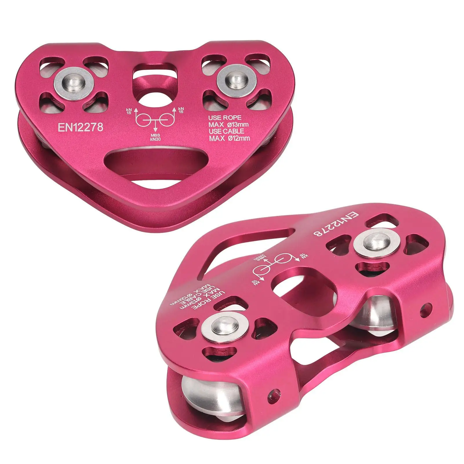 Heavy Duty Double Shaft Climbing Sheave Pulley for canyoning & High Load Applications