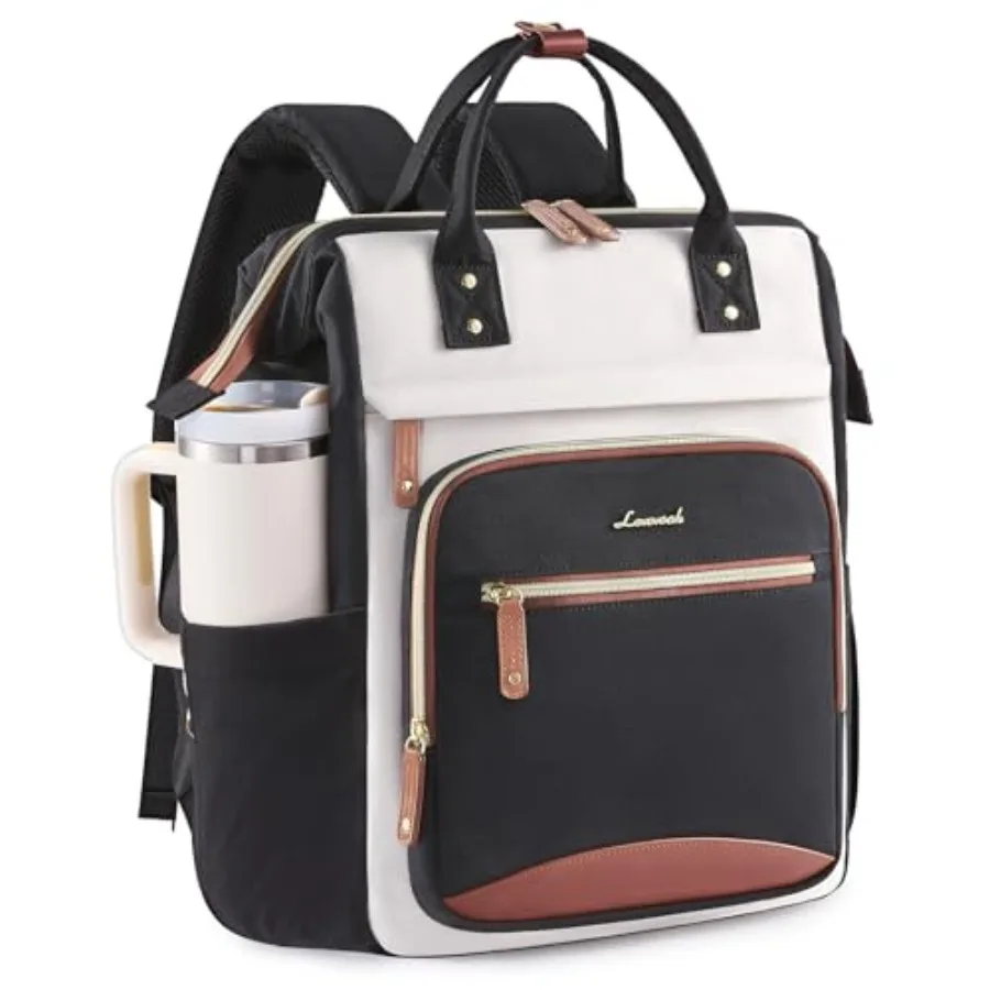 

Laptop Backpack for Women Work Bag with Large Capacity Cup Side Pocket, 15.6 Inch Waterproof Computer Backpacks Purse, College