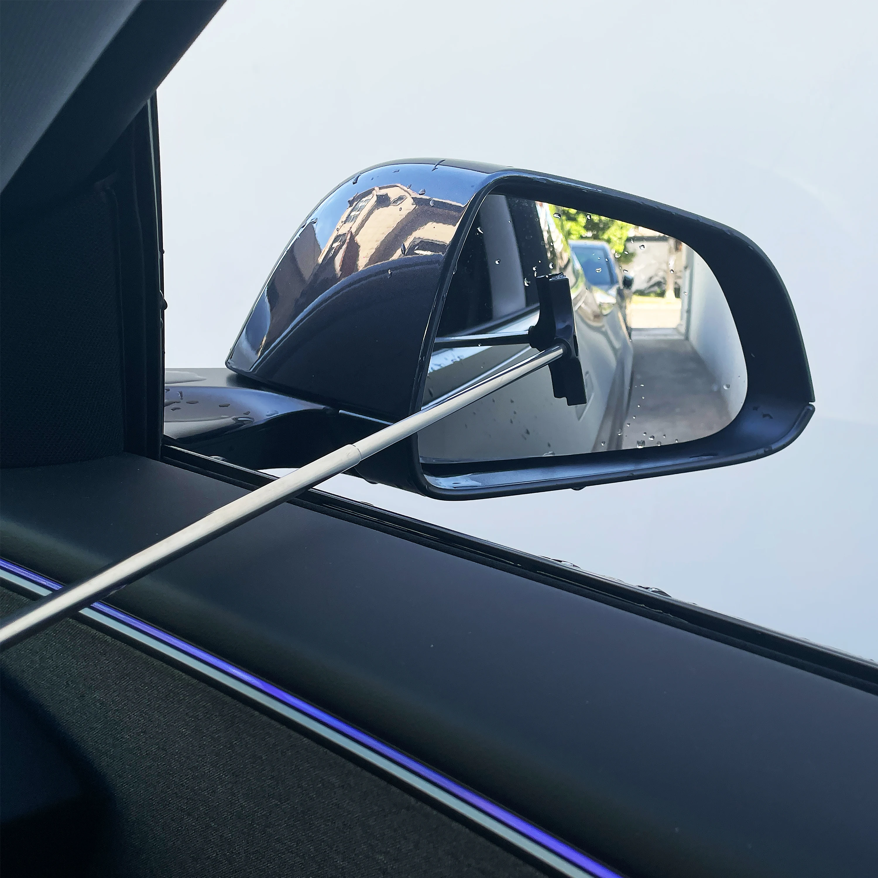 ممسحة مرآة الرؤية الخلفية للسيارة، ممسحة مرآة الرؤية الخلفية للسيارة بمقبض تلسكوبي، فرشاة تنظيف أداة تنظيف زجاج السيارة