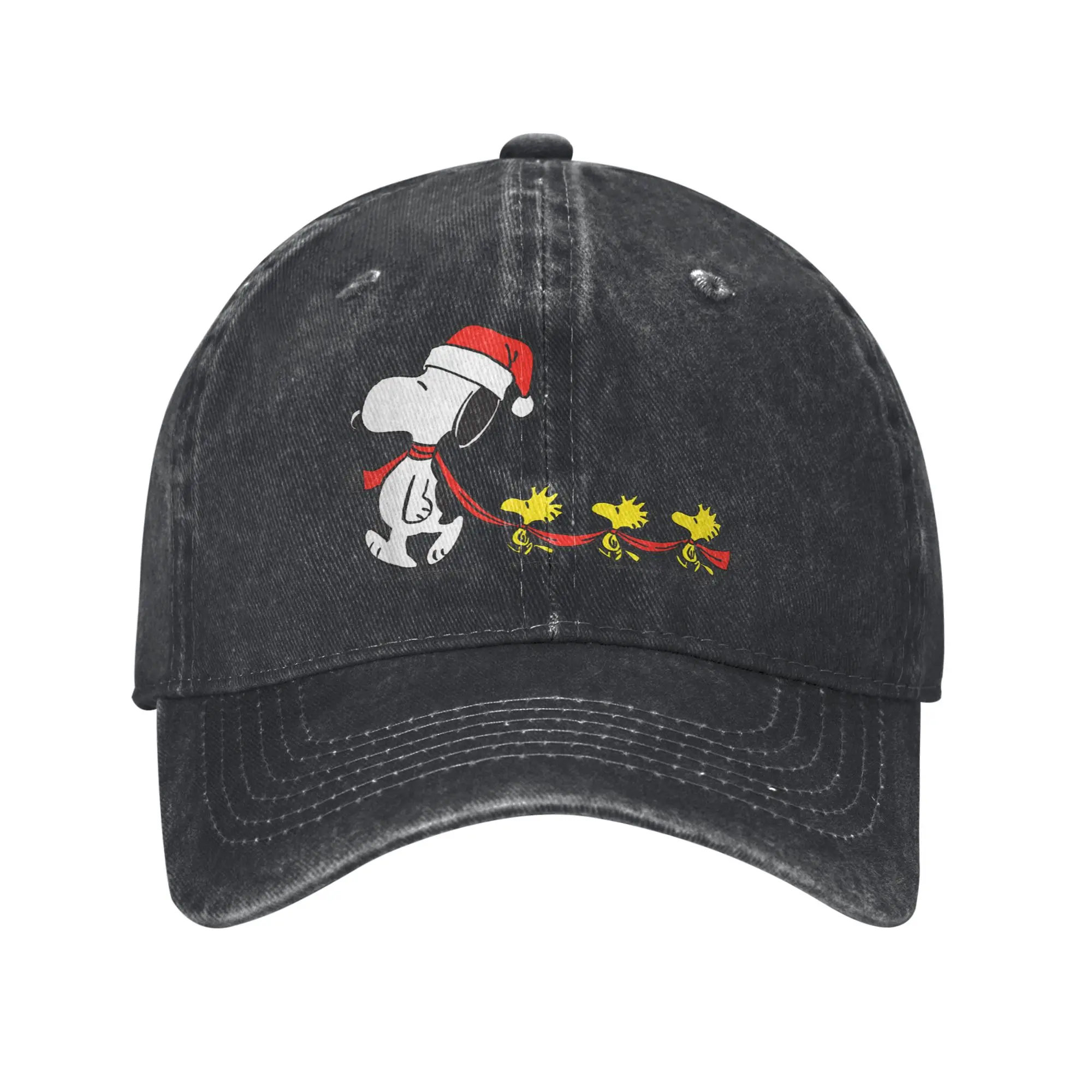 Snoopy and Woodstock Holiday Sun Baseball Cap  Streetwear Unisex-Teens Washed Trucker Hat Hot Sale Kpop Rock Baseball Caps