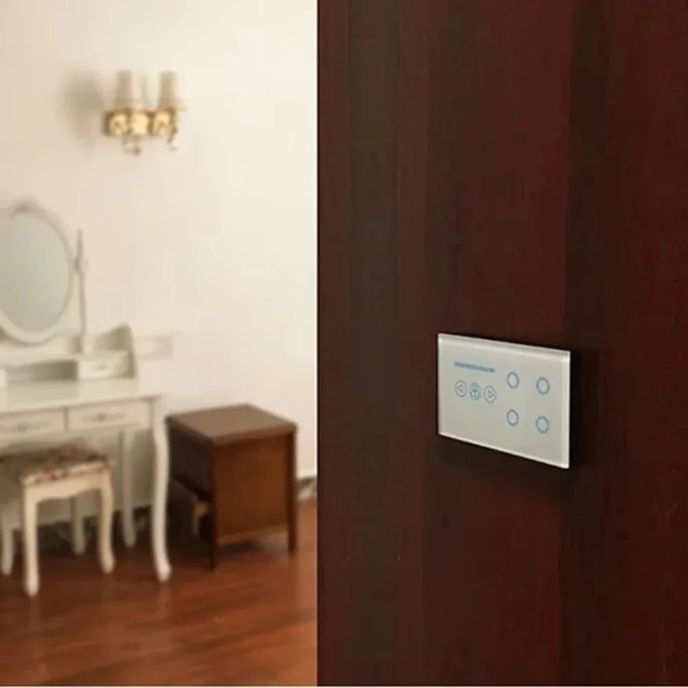 Melery 4 عصابة التبديل سرعة المروحة واي فاي الذكية تويا ضوء مقاطعة الزجاج لوحة مستشعر اللمس مراقبة الطاقة عن بعد ، اليكسا جوجل المنزل