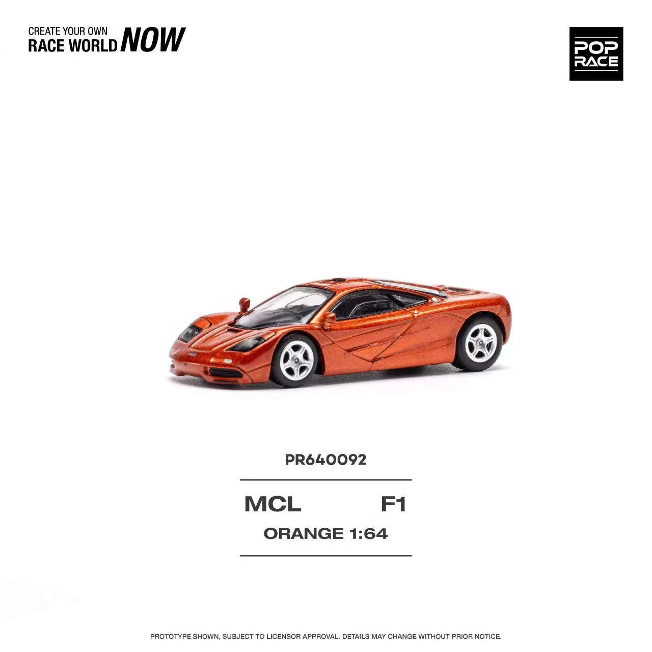 

Pop Race In Stock 1:64 MCL F1 Orange Openable Hood Diecast Diorama Model Collection Miniature Toys