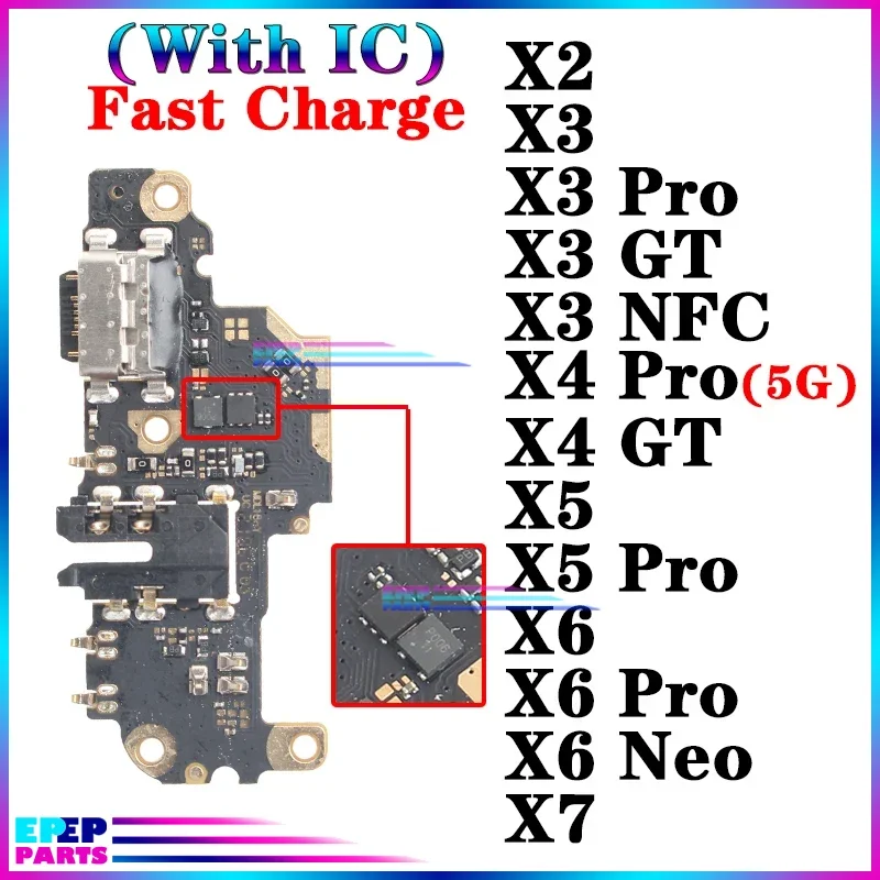 

Usb Dock for Xiaomi Poco X2 X3 X4 X5 X6 X7 GT Nfc Neo Pro 5G Charging Board Flex Ports Module Charger Connector