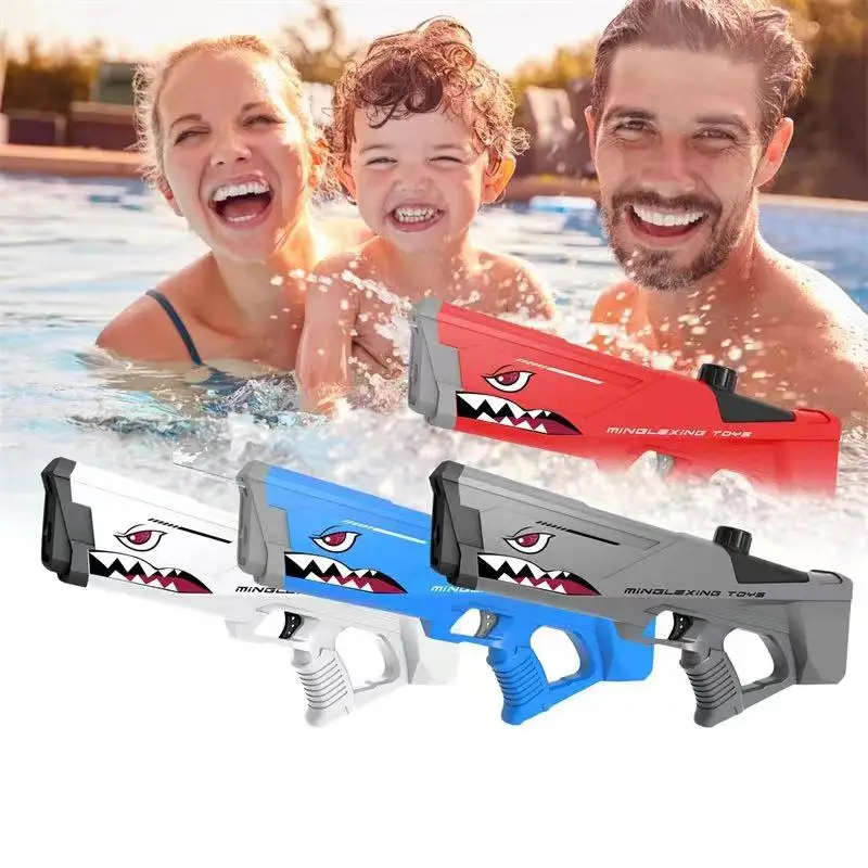 Pistola ad acqua elettrica ad assorbimento automatico divertente gioco con secchio d'acqua all'aperto estate spiaggia piscina festa regalo di tiro di grande capacità