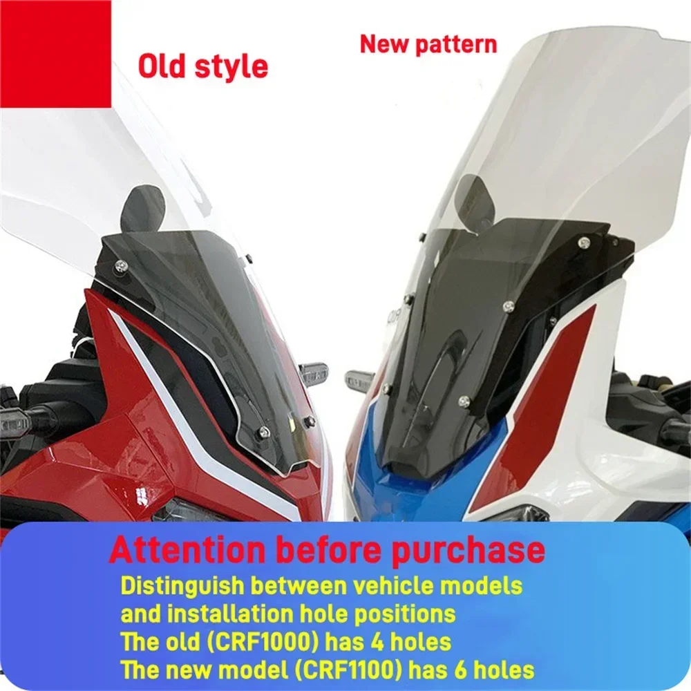 For Honda Africa Dual Cylinder CRF1100 CRF1000 Motorcycle Front Windshield Modified Parts Thickened Wind Protection Device