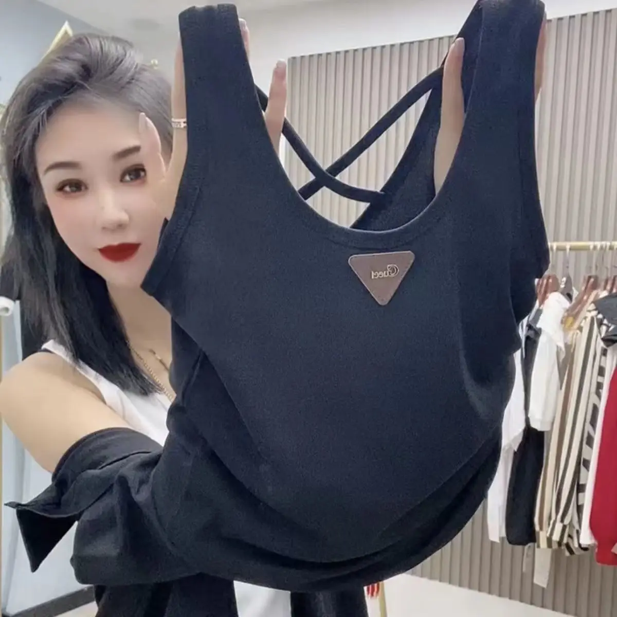 Tanks Camis Damen High Street Pendeln ärmellos gerippt Slim Fit bequem stilvoll leicht elegant lässig Büro Alltagsweste