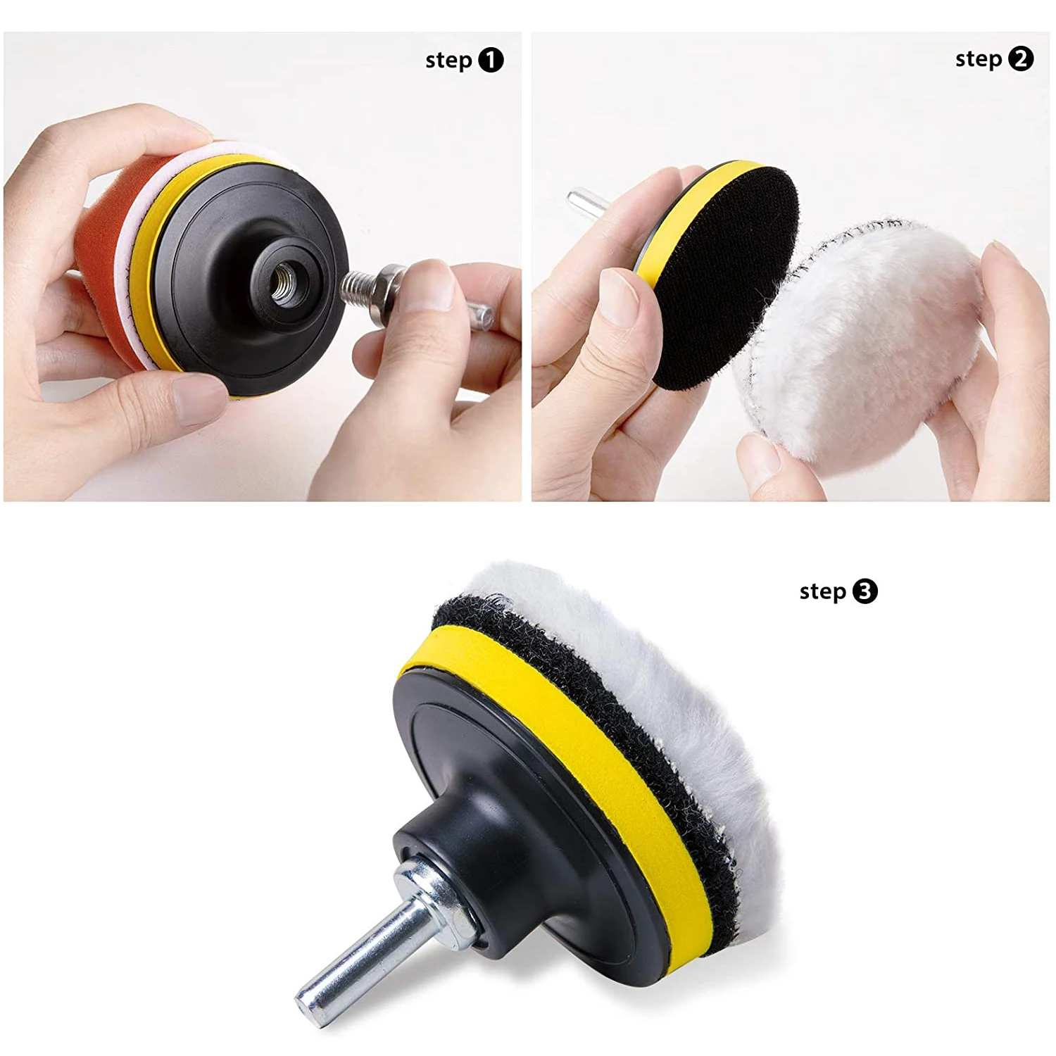 

A76K 24Pcs 3-In Polishing Pad Kit Sponge Buffing Pads For Car Foam Drill Car Care Polisher Buffing Kit For Waxing Polishing