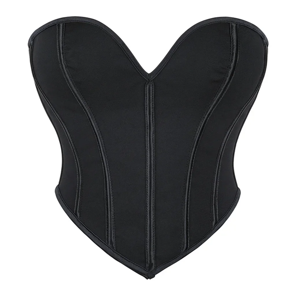 

Women Overbust Corsets Solid Color Summer Off Shoulder Bustiers Crop Tops Lace Up Body Shaper Sexy Lingerie Corselet