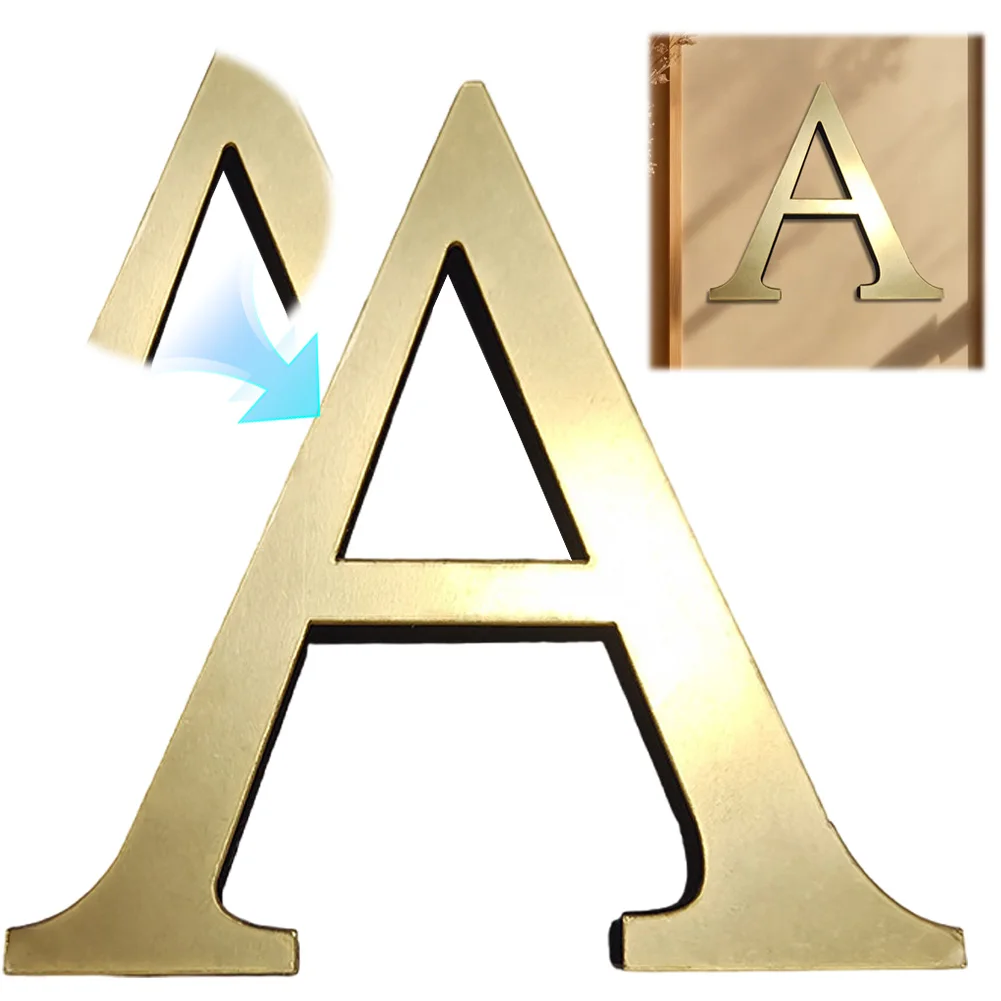 Pegatinas de pared con letras en inglés dorado, 26 letras, pegatinas de pared autoadhesivas, espejo acrílico 3D + arte de pared en inglés EVA, decoración del hogar de 10CM