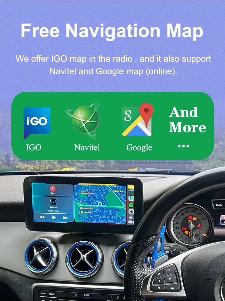 Autotop 10.25 "2din android 13 Autoradio Multimedia-Video-Player für Mercedes Benz C Klasse w204 s204 ntg 4,0 2013-2015 Carplay – Detail 9