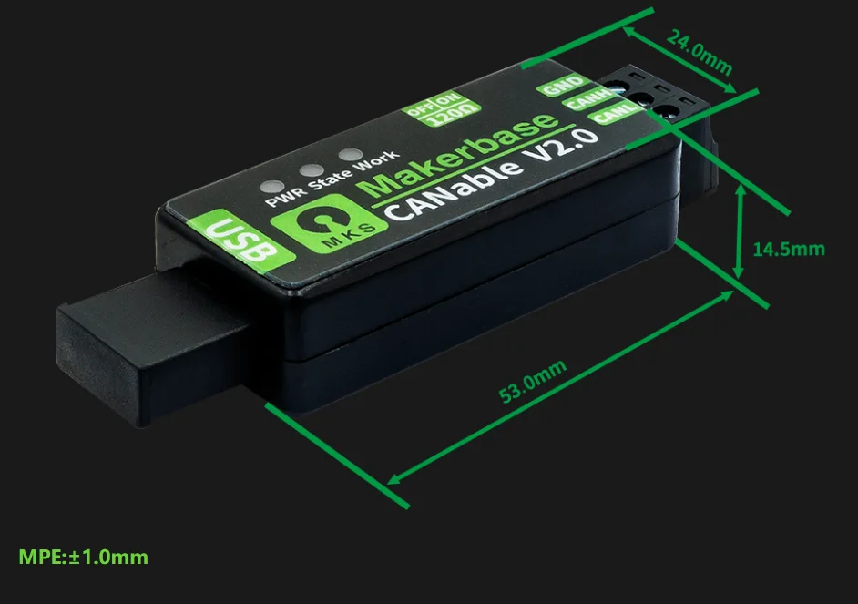 MKS CANable 2.0 USB zu CAN Adapter Analysegerät CANFD SLCAN SocketCAN CANdleLight Klipper 3D-Drucker-Teile – Detail 25