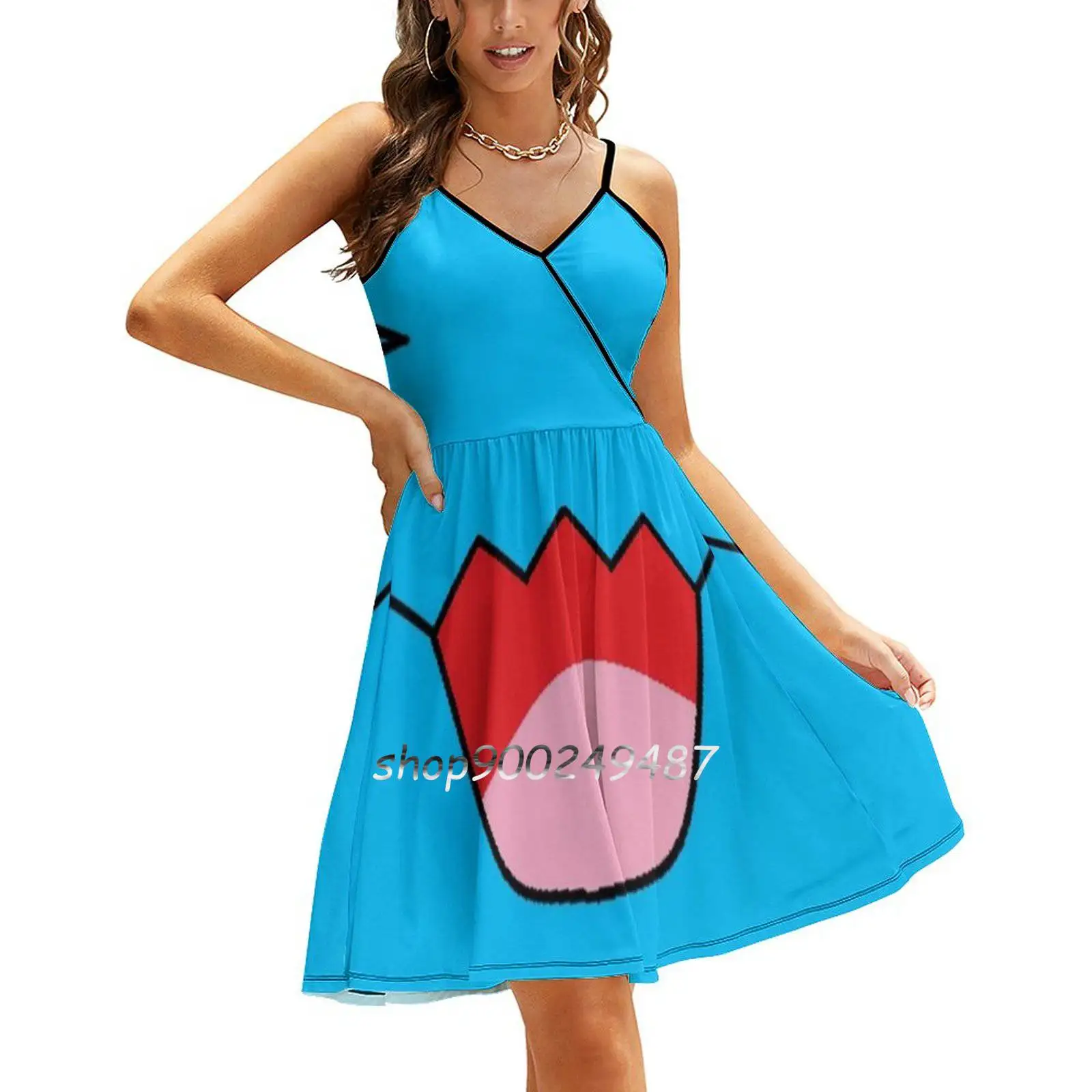 Wobbuffet Sling Dress Summer Dress Sling Sexy A Line Dress Fashion Female Dress Go Team Valor Team inst(team Mystic