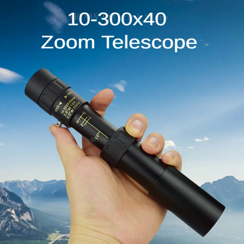 10-300x40 Telescope Zoom Portable Powerful Binoculars, With Tripod And Mobile Phone Bracket, Camping Travel Remote Monocular