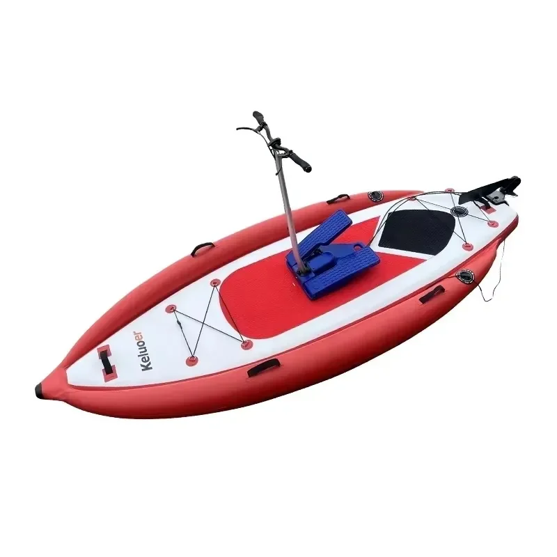 

Lightweight Inflatable Fishing Pedal Kayak 12 FT Single Person Standing on Ocean Kayak PVC Material