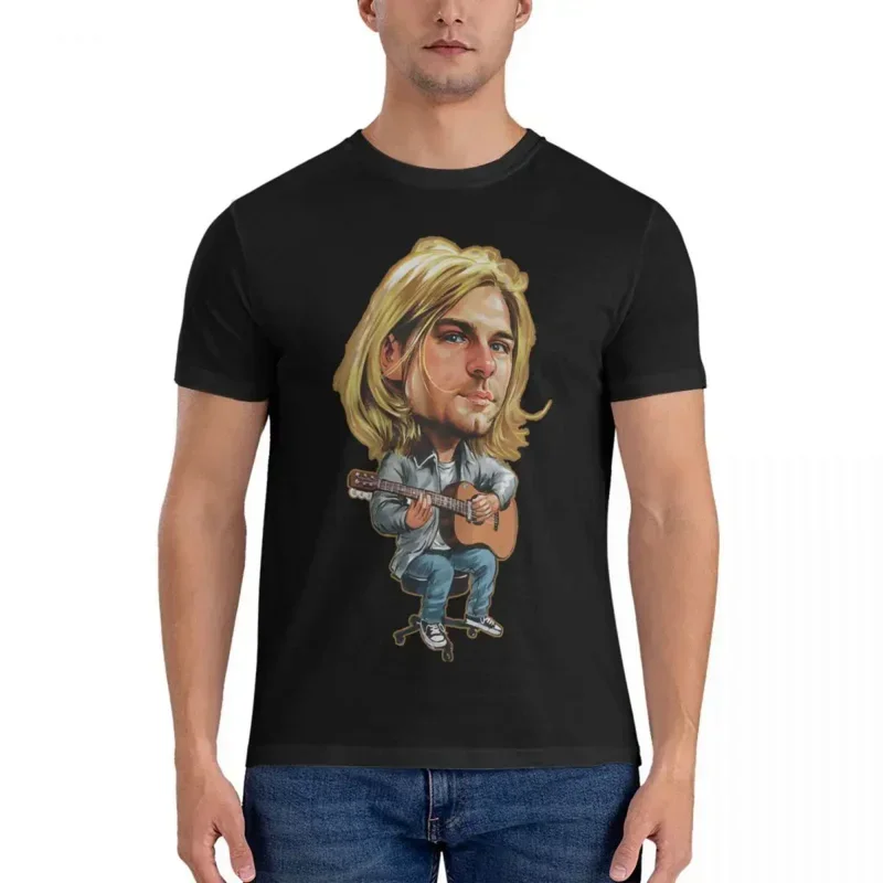 

Round collar K-Kurt Singer Cobain tees short sleeve tops gift idea Guitar T shirts men's cotton hipster T-shirt graphic harajuku